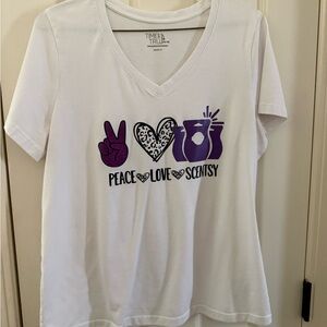 Time and Tru White V-Neck Tee